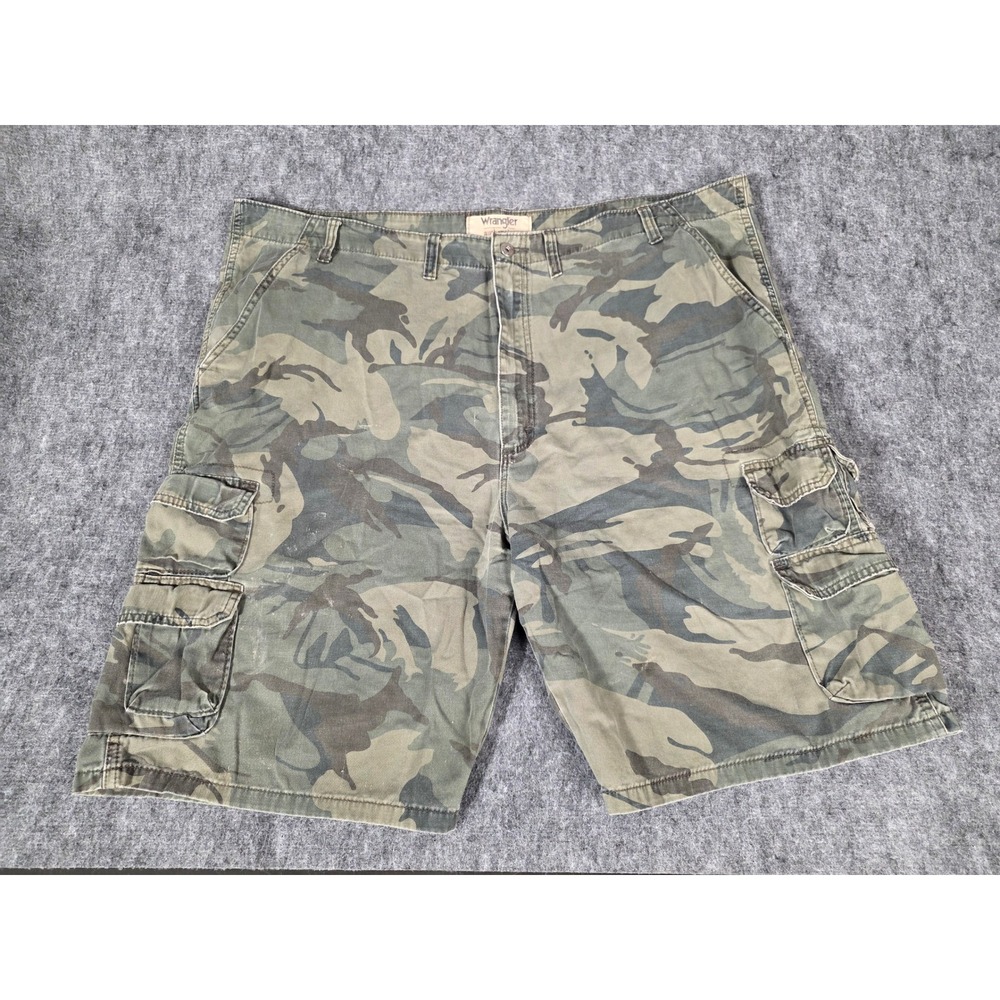 Mens Shorts 46 Camo Cargo Relaxed Fit Cotton Big Tall Wrangler Authentics